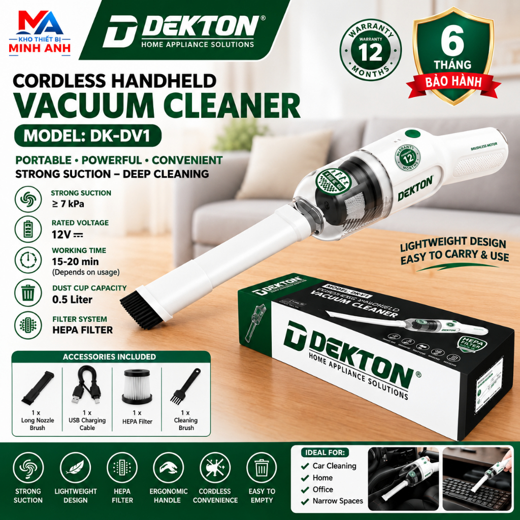 Máy Hút Bụi Mini Cầm Tay Dekton DK-DV1