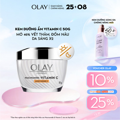 Kem Dưỡng Ẩm OLAY LUMINOUS NIACINAMIDE + VITAMIN C 50G Mờ Vết Thâm, Đốm Nâu, Dưỡng Sáng Da