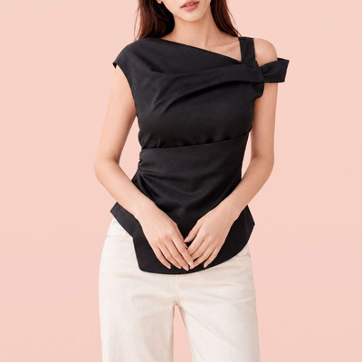 MARC FASHION_Áo draping xếp ly vai và eo_CBAK072602