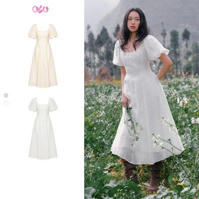 Đầm maxi OLV tay bồng cổ vuông quyến rũ Dami phù hợp đi tiệc đi chơi