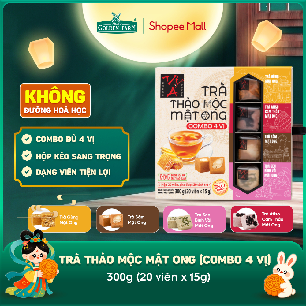 Trà Thảo Mộc Mật Ong Vị Á (Combo 4 Vị), mang đến trải nghiệm thưởng trà hiện đại, tiện lợi và giàu h