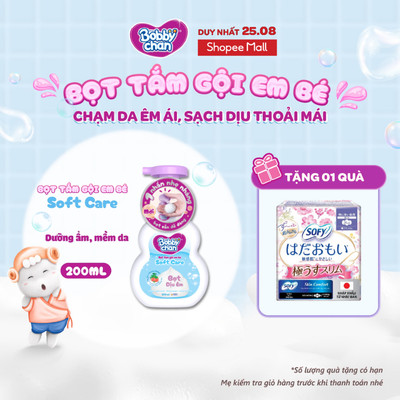 [MỚI RA MẮT] Bọt tắm gội em bé Soft Care - Làm sạch dịu nhẹ, dưỡng ẩm chuyên sâu 200ml/450ml
