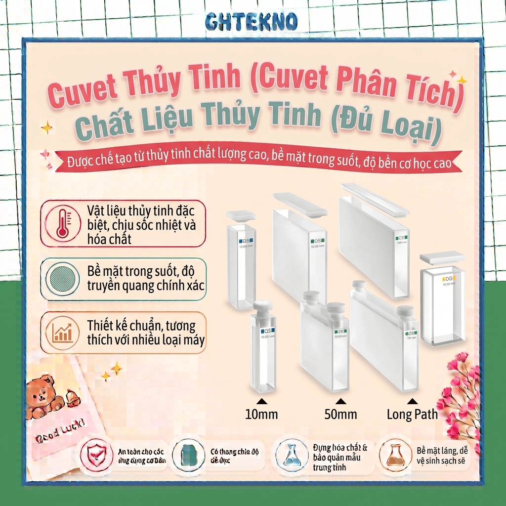 Cuvet thủy tinh 5mm 10mm 20mm 30mm 40mm 50mm