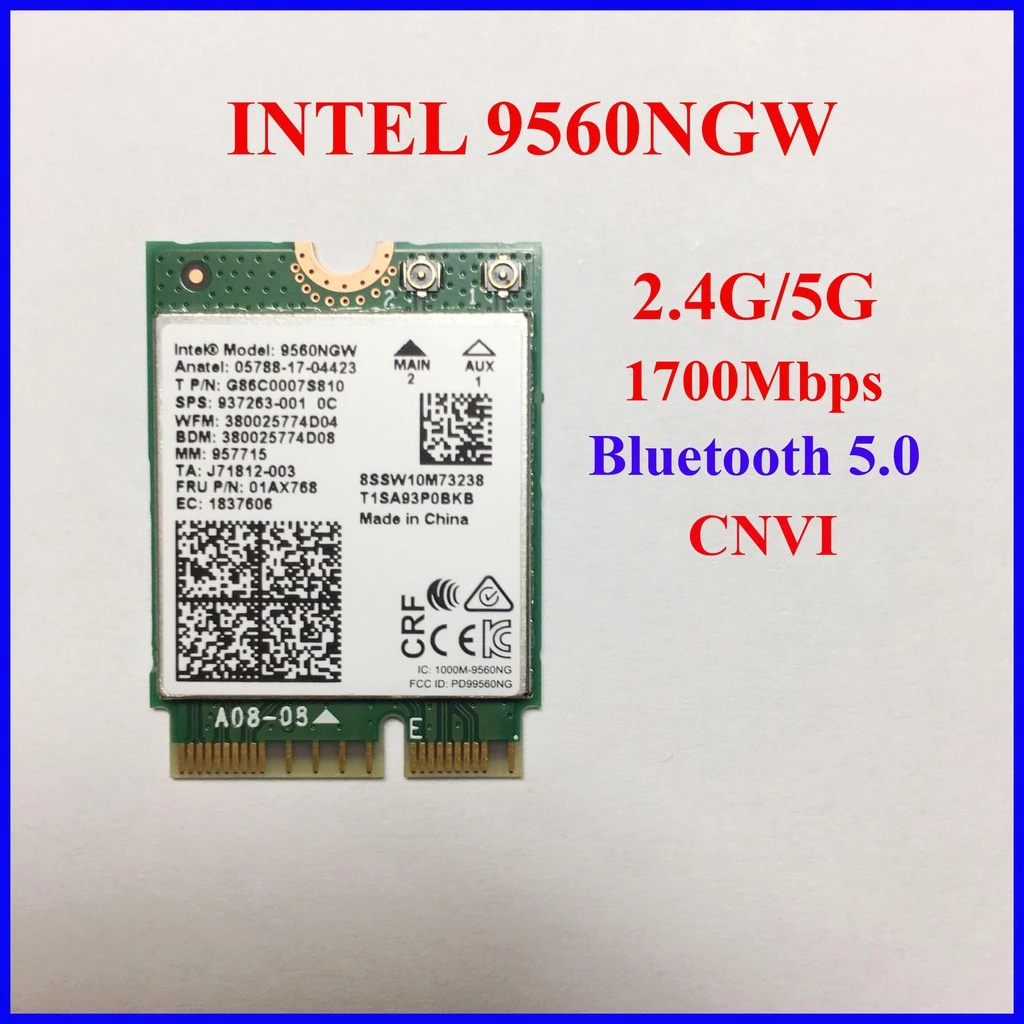 Card wifi 9560NGW băng tần kép - Intel® Wireless-AC 9560 (M.2/NGFF/2230 - CNVi)
