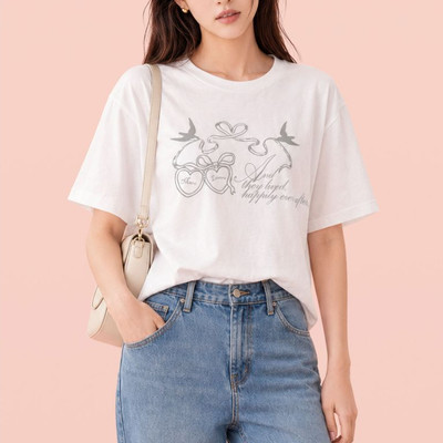 MARC FASHION_Áo thun dáng rộng " Happy ever after"_CBAT082645