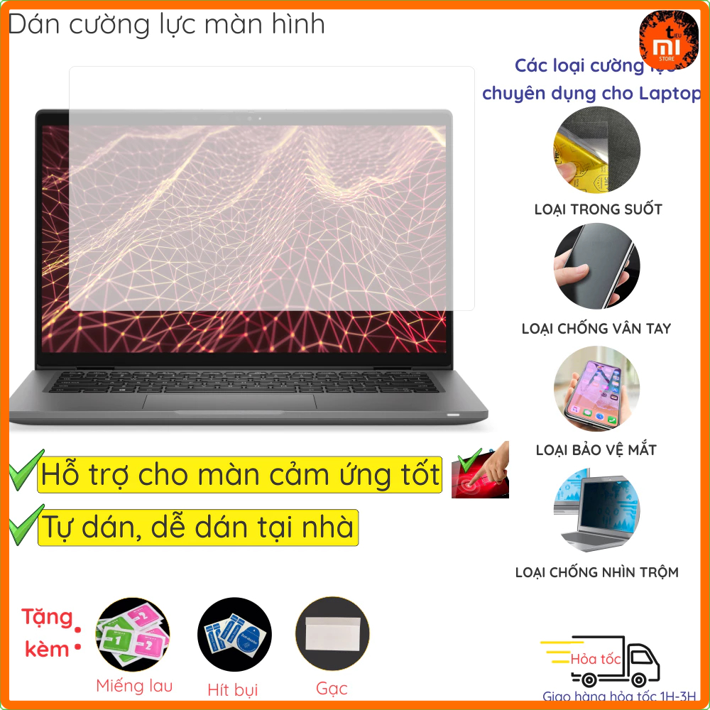 Dán màn hình cường lực dành cho Dell Latitude E7480 7450 2 in 1 7430 7440 nano dẻo trong, nhám, cnt,