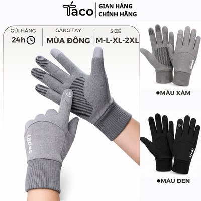 Găng Tay Mùa Đông TACO Sport Cao Cấp - Giữ Ấm, Chống Nước, Cảm Ứng Điện Thoại