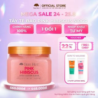 Tẩy tế bào chết cơ thể Tree Hut Pink Hibiscus Shea Sugar Scrub, dưỡng da mềm mại 510gr