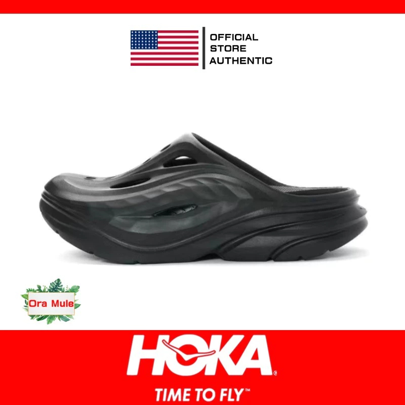 100% Genuine HOKA Black for Men Quick Drying Baotou Slippers Beach Shoes