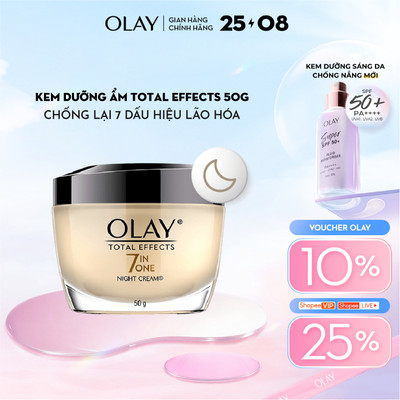 [LS] Kem Dưỡng Ẩm OLAY TOTAL EFFECTS Ban Đêm Phục Hồi & Làm Chậm 7 Dấu Hiệu Lão Hóa 50G