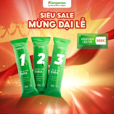 Combo bộ 3 lõi lọc thô Kangaroo số 1,2,3 dùng cho máy RO