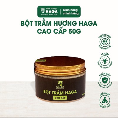 Bột trầm hương HAGA CAO CẤP, Đậm hương trầm nguyên bản, tự nhiên - 30gr/50gr