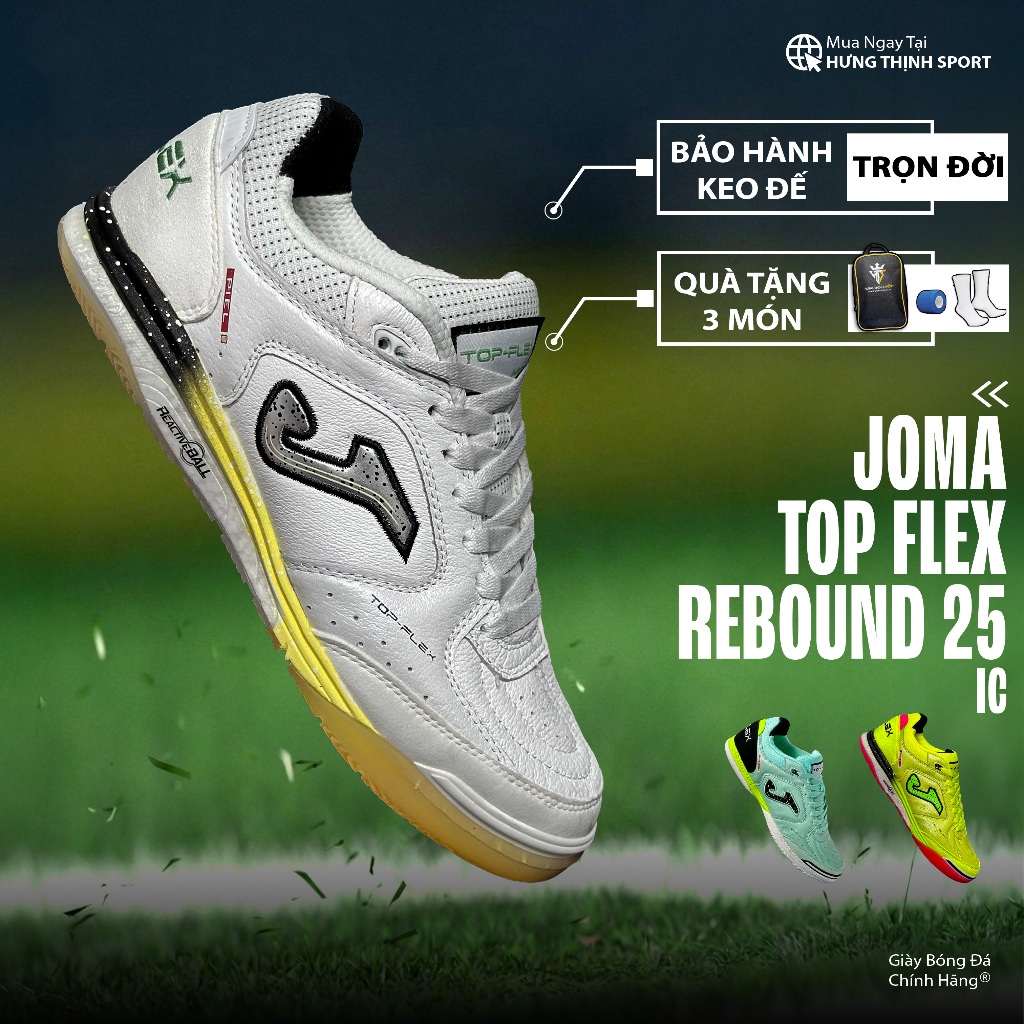 [CHÍNH HÃNG] Giày Đá Bóng / Giày Đá Banh JOMA TOP FLEX REBOUND 25 | IC Sân Futsal Trong Nhà | Bảo Hà