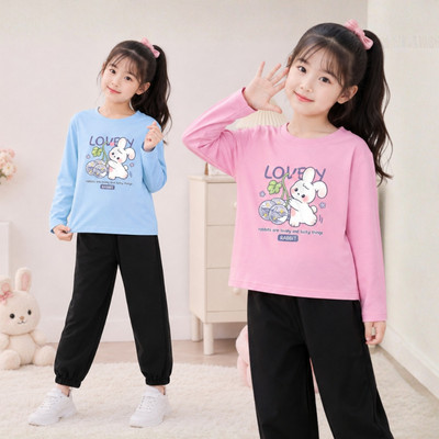 Bộ thu đông bé in hình thỏ cân nặng từ 15-40kg Loza BW747