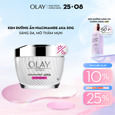 [LS] Kem Dưỡng Ẩm OLAY LUMINOUS NIACINAMIDE AHA Sáng Da, Mờ Thâm Mụn 50G