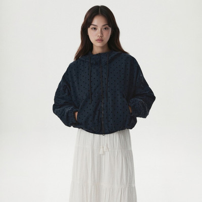 Áo Khoác Gió WHO.A.U Hooded Crop Windbreaker_WHJJGB822F