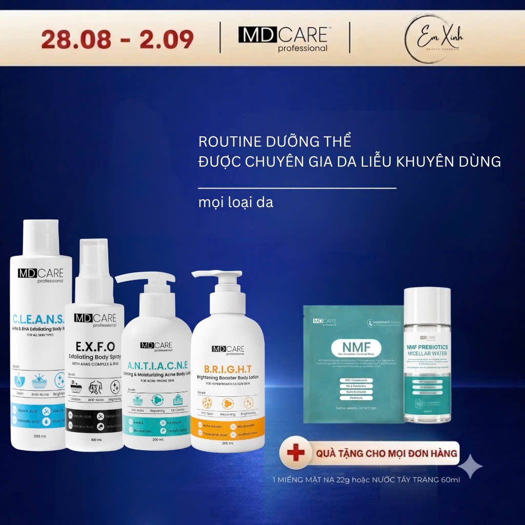 [ĐẠI LÝ CHÍNH HÃNG] Bộ sữa tắm - dưỡng thể MD Care