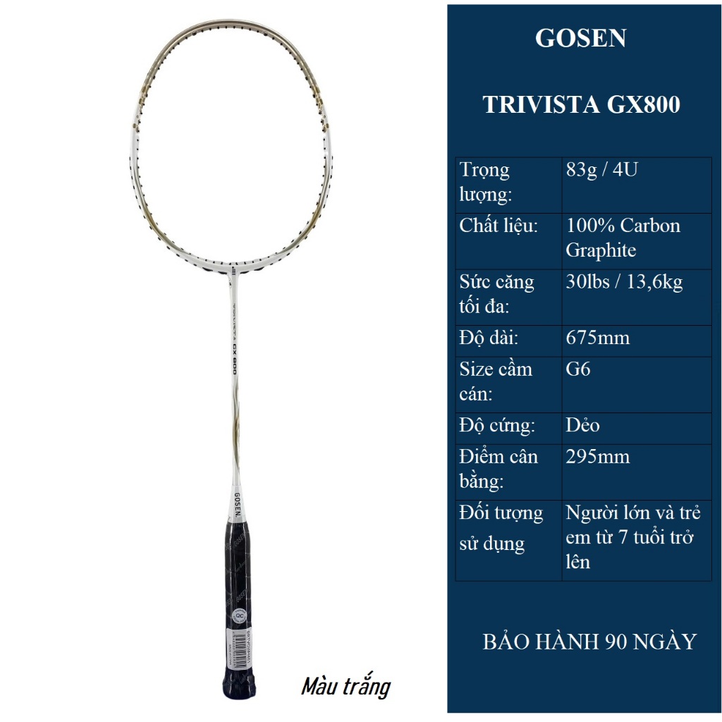 Vợt cầu lông GOSEN-TRIVISTA GX800, công thủ toàn diện, nhẹ, carbon 4U