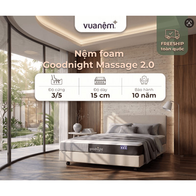 Nệm Foam Vua Nệm Goodnight Massage 2.0 (Hachi) 15cm, Đệm Foam Massage, nệm cao su non foam