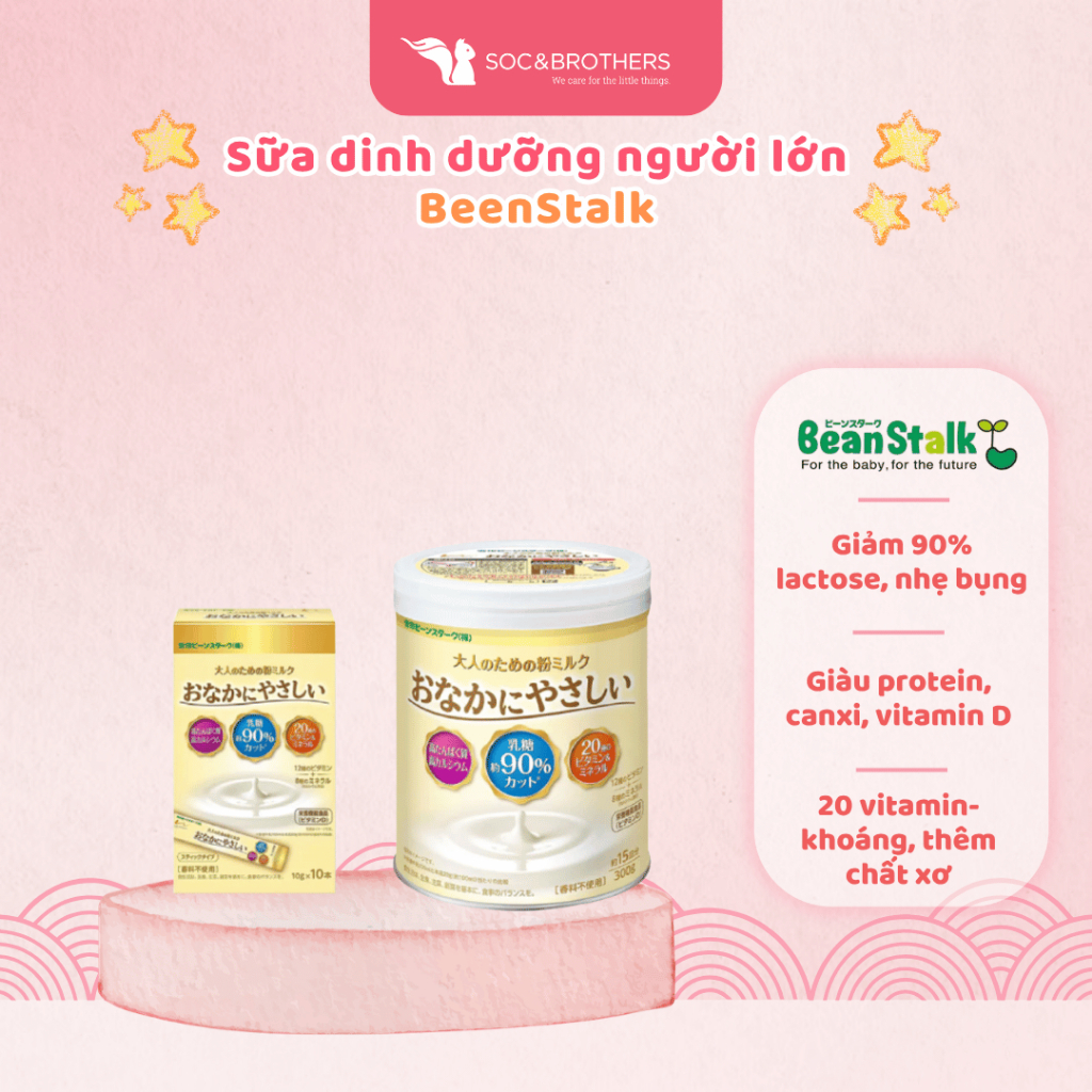 TPBS: Sữa dinh dưỡng BeanStalk dành cho người lớn Onaka ni Yasashi hộp 300g
