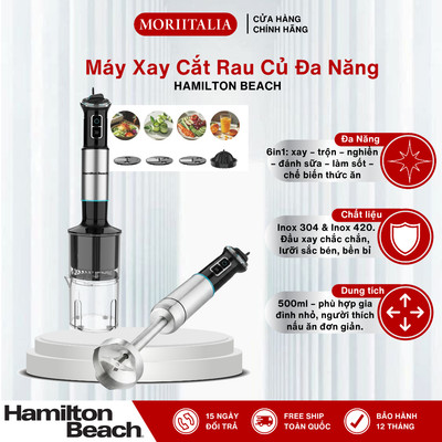 Máy Xay Cắt Rau Củ Đa Năng Hamilton Beach 6in1 1200W - Xay Trộn Nghiền, Cối 500ml - 000482