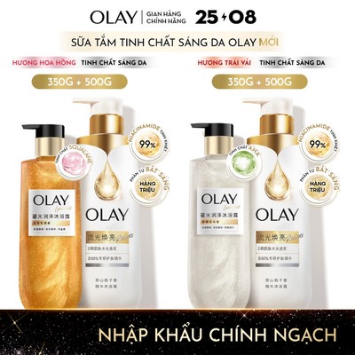 [MỚI] Combo 2 Sữa Tắm Sáng Da OLAY B3 Hương Hoa Dành Dành và Olay Luminous Hương Hoa Hồng/ Trái Vải Chai 500G+350g