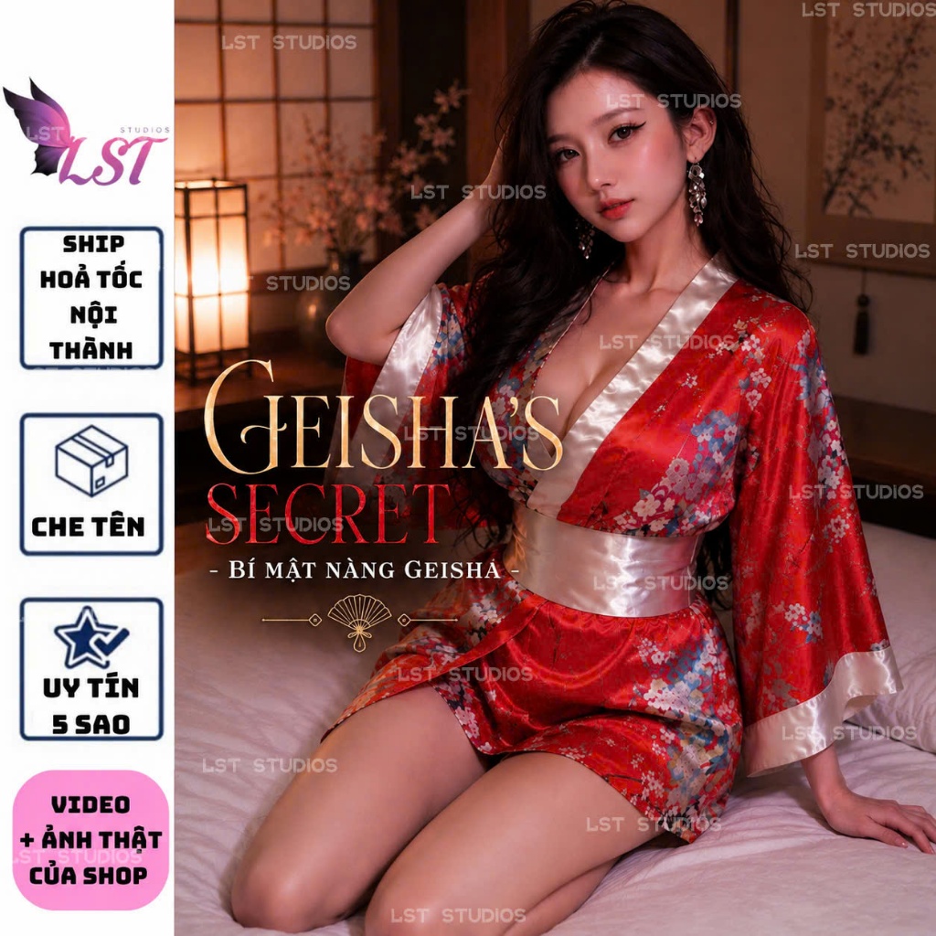 ME1025 [GEISHA’S SECRET - NỘI Y PHONG CÁCH BÍ MẬT NÀNG GEISHA] ĐỒ LÓT KIỂU NHẬT HỌA TIẾT SẮC NÉT KÈM