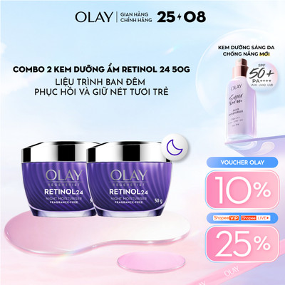 [LS] Combo 2: Kem Dưỡng Ẩm Ban Đêm OLAY RETINOL24 Giúp Mờ Nếp Nhăn 50GX2