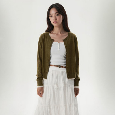 Áo Cardigan WHO.A.U Layered R-neck Cardigan_WHCKGB823F
