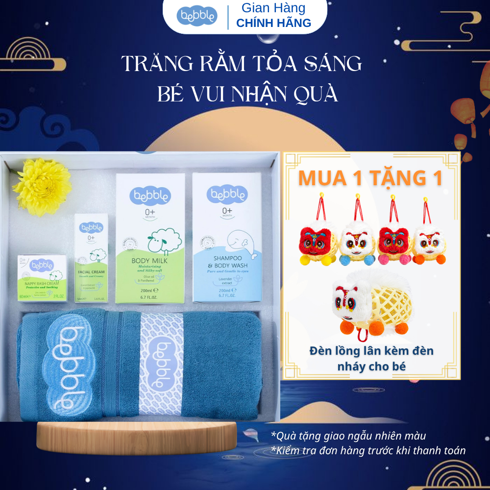 Combo Kem hăm Bebble 60ml, Sữa tắm Bebble 200ml, kem dưỡng ẩm body Bebble, kem dưỡng ẩm da mặt Bebbl
