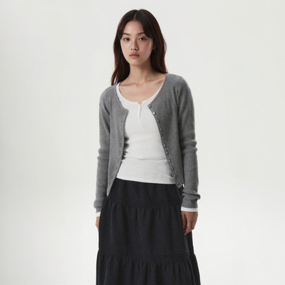 Áo Cardigan WHO.A.U Ribbed Button Cardigan_WHCKGB822F
