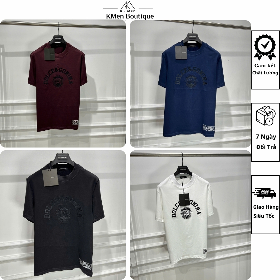Áo Thun Nam Cổ Tròn DOLCE&GABBANA Tay Ngắn Form Đẹp, Áo Phông Nam Cotton Cao Cấp Thời Trang