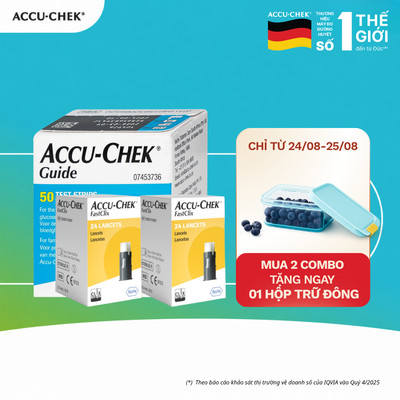 Combo 50 Que Thử Đường Huyết ACCU-CHEK Guide & 48 Kim Lấy Máu ACCU-CHEK FastClix