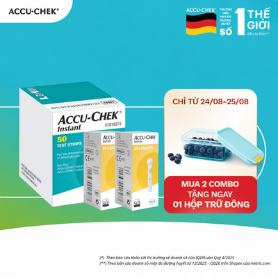 Combo 50 Que Thử Đường Huyết ACCU-CHEK Instant & 50 Kim Lấy Máu ACCU-CHEK SoftClix