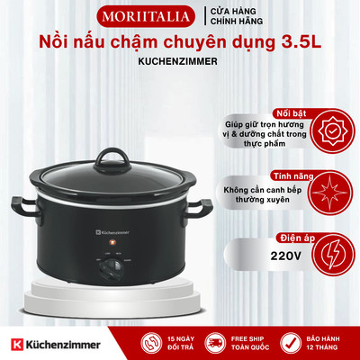 Nồi Nấu Chậm Chuyên Dụng Kuchenzimmer 3.5L 200W - Lòng Nồi Gốm Sứ,Hầm Nấu Giữ Trọn Hương Vị - 000185