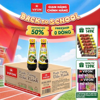 [VOUCHER HOT 10%] Thùng 20 Chai Nước Tương Đậu Nành VIFON 300ml/Chai - Đậm Đà Trọn Vị