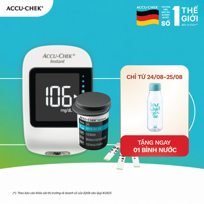 Máy Đo Đường Huyết Chính Hãng ACCU-CHEK Instant Kèm Hộp 50 Que Thử Đường Huyết ACCU-CHEK Instant Bảo Hành Trọn Đời