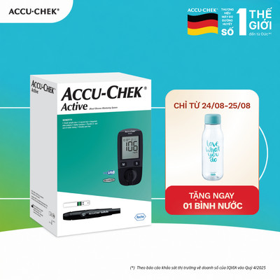 Máy Đo Đường Huyết ACCU-CHEK Active Dùng Cho Cá Nhân (nguyên hộp 1 máy kèm pin, 1 bút, 10 que, 10 kim)