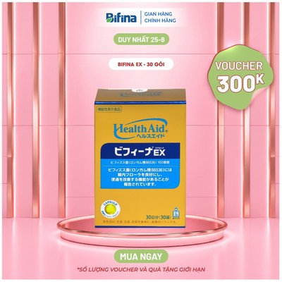 Men vi sinh Bifina Nhật Bản loại EX 30 gói - Hỗ trợ tăng sức đề kháng, phòng ngừa rối loạn tiêu hoá, viêm đại tràng