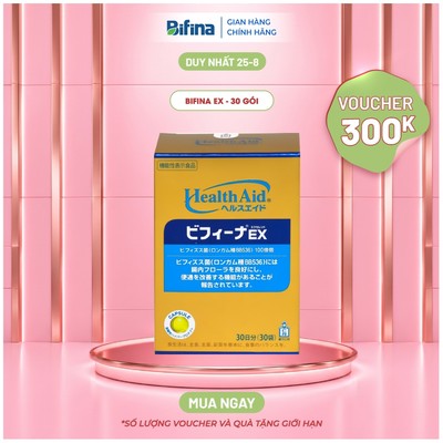 [BifinaxHannah] Men vi sinh Bifina EX Nhật Bản – 30 gói – Hỗ trợ giảm ruột kích thích, đại tràng co thắt, tiêu hóa khoẻ