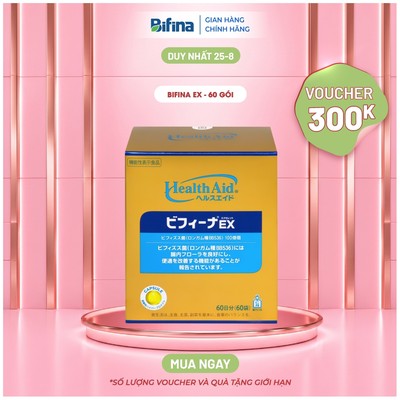 Bifina Nhật Bản Loại EX - Hỗ trợ đại tràng, tiêu hoá, ruột kích thích - Hộp 30 Gói và 60 Gói