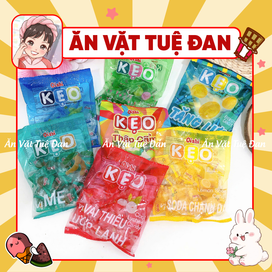 Kẹo Oishi vị Ổi / Bạc Hà / Me / Soda Chanh Đá / Thập cẩm / Vải thiều ướp lạnh