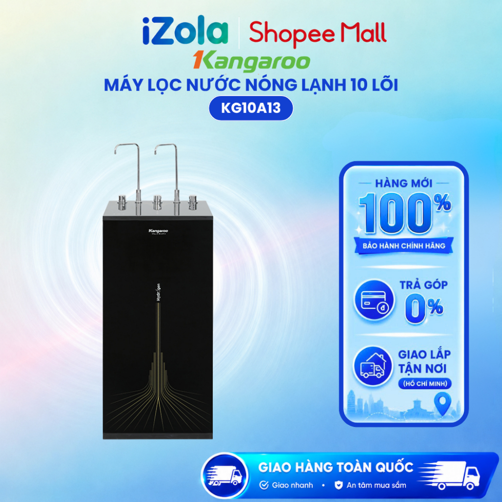 Máy lọc nước RO nóng lạnh Hydrogen Kangaroo KG10A13 10 lõi - Hàng chính hãng