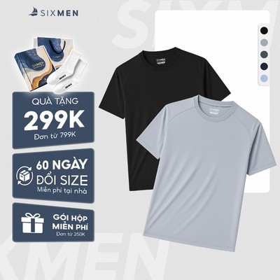 Combo 2 Áo Thun Thể Thao Nam SIXMEN LAMAXPRO Vải Mát Co Giãn Thoáng Khí Form Regular Fit Năng Động