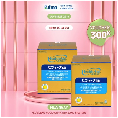 [Combo 2 hộp 60 gói] Men vi sinh Bifina Nhật Bản - Loại EX hỗ trợ viêm đại tràng, hội chứng ruột kích thích