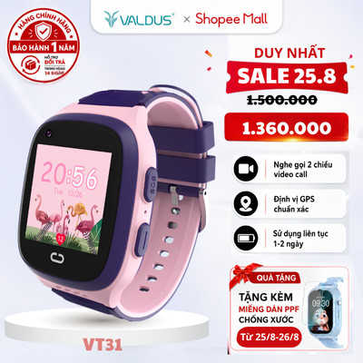 Đồng hồ thông minh trẻ em định vị Valdus VT31 Kid 4G watch video call chính hãng bảo hành 1năm