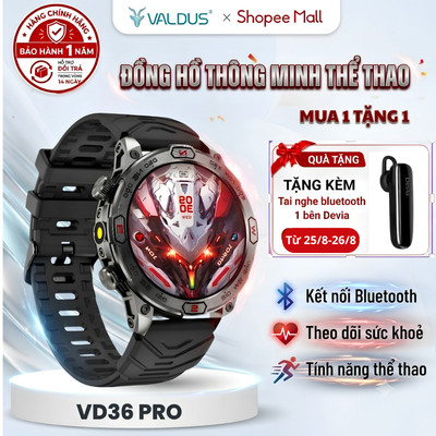 Đồng hồ thông minh thể thao chính hãng Valdus VD36pro gọi bluetooth Theo dõi sức khỏe  bảo hành1 năm