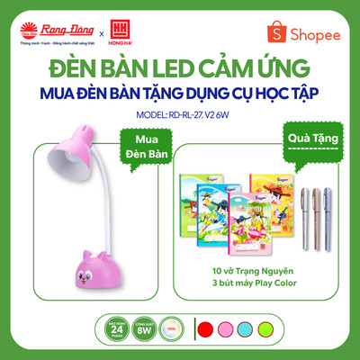 Rạng Đông Đèn Bàn Học LED Bảo Vệ Thị Lực RD-RL-27.V2 6W Tặng Kèm Bộ Dụng Cụ Học Tập 13 Món Cho Bé Vào Năm Học Mới COMBO2