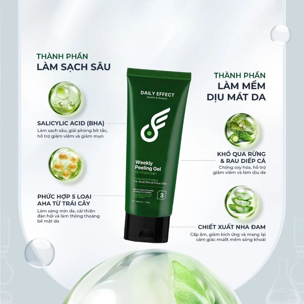 Ảnh 6 của Tẩy Tế Bào Chết DAILY EFFECT Weekly Peeling Gel hỗ trợ làm sạch lỗ chân lông, bã nhờn cho da dầu mụn