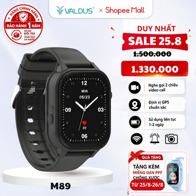 Đồng hồ thông minh trẻ em VALDUS M89 nghe gọi video định vị chống nước kết nối wifi bảo hành 1năm